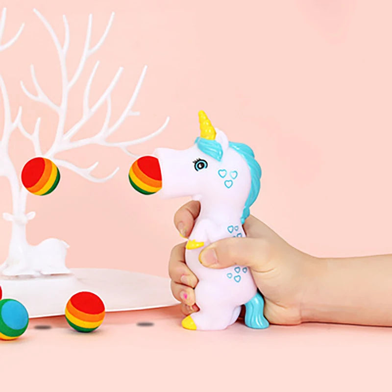 Funny Unicorns Squeeze Shoots Ball Cute Animal Out Foam Balls Kids Fidget Toys Weird Gadgets Autism Sensory Anti Stress Toy