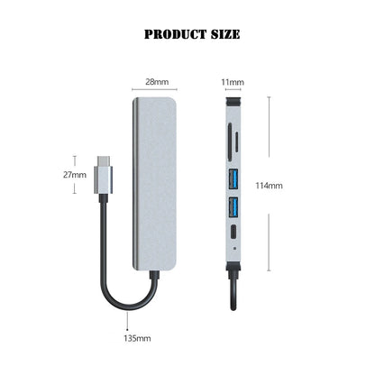 6 in 1 USB HUB C type-c HUB USB C to USB 3.0 HDTV-Compatible Dock for MacBook Pro For Nintendo Switch USB-C Type C 3.0 Splitter
