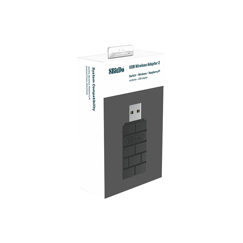 8BitDo USB Wireless Bluetooth Adapter 2 Receiver for Nintendo Switch 1, 2 PS1 Raspberry Pi Mini PS4 Controller for PS5 Handle