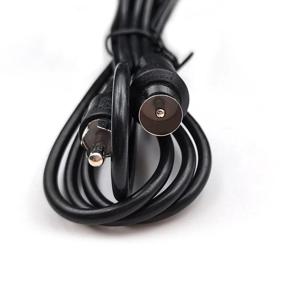HISPEEDIDO Black RF TV LEAD CABLE  Cord  Connector FIT For  SEGA Mega Drive 1 MD1 Atari 2600