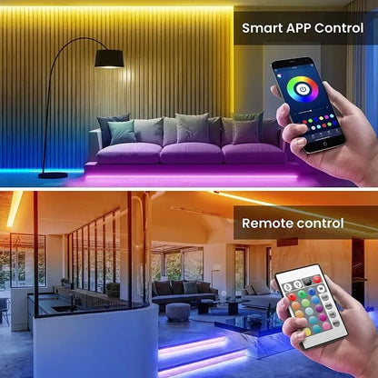 LED TV Backlights,5V USB LED Strip Lights with Bluetooth 24 Keys Remote,5050 RGB DIY Color Changing Lights for Bedroom Party