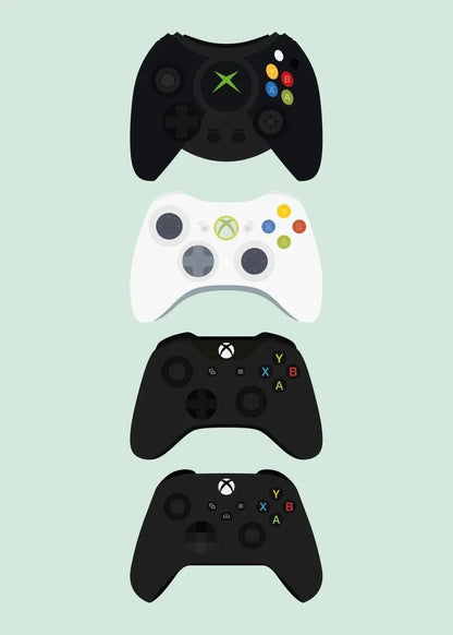 Retro Video Game Controllers Poster Handheld Game Console Gamepad Canvas Painting Wall Print Picture for Living Room Home Decor