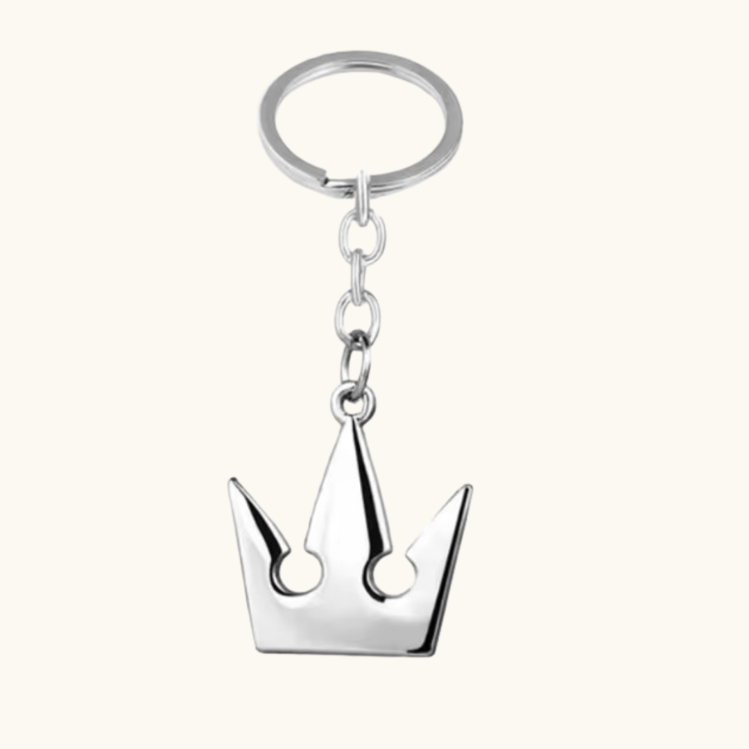 Fairytale Royal Crown Keychain - Key Chain silver crown-shaped keychain sleek metallic