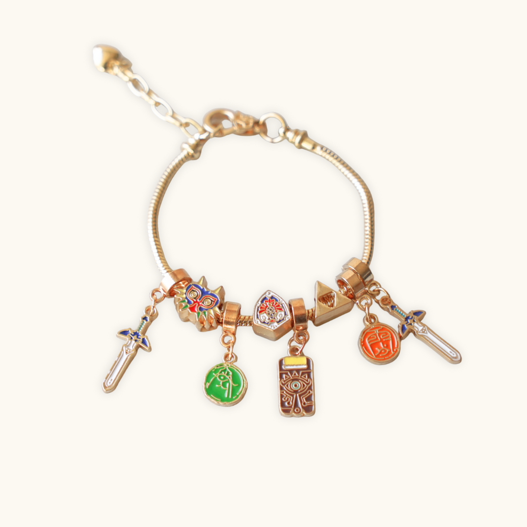 Fantasy Hero Charm Bracelet (Adjustable) - Bracelet gold-toned snake chain bracelet adorned