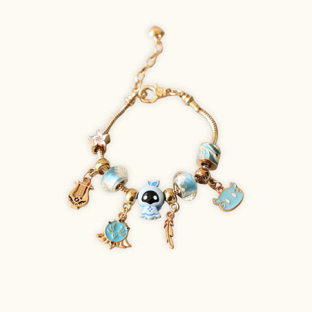 Genshin Impact Bracelet with Charms - Bracelet delicate gold-toned charm bracelet central