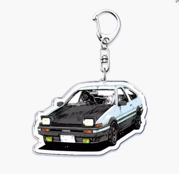 Initial D Trueno 86 Keychain - Key Chain translucent acrylic keychain stylized illustration