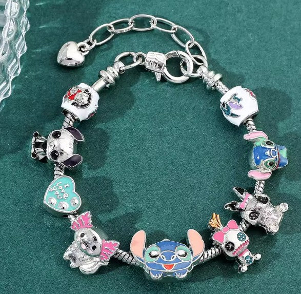 Lilo & Stitch Bracelet with Charms ver 2 - Bracelet silver charm bracelet colorful enamel-coated