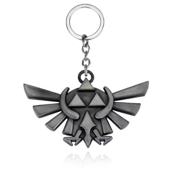 Mythic Kingdom Emblem Silver Metal Keychain - Key Chain black metal keychain iconic triforce