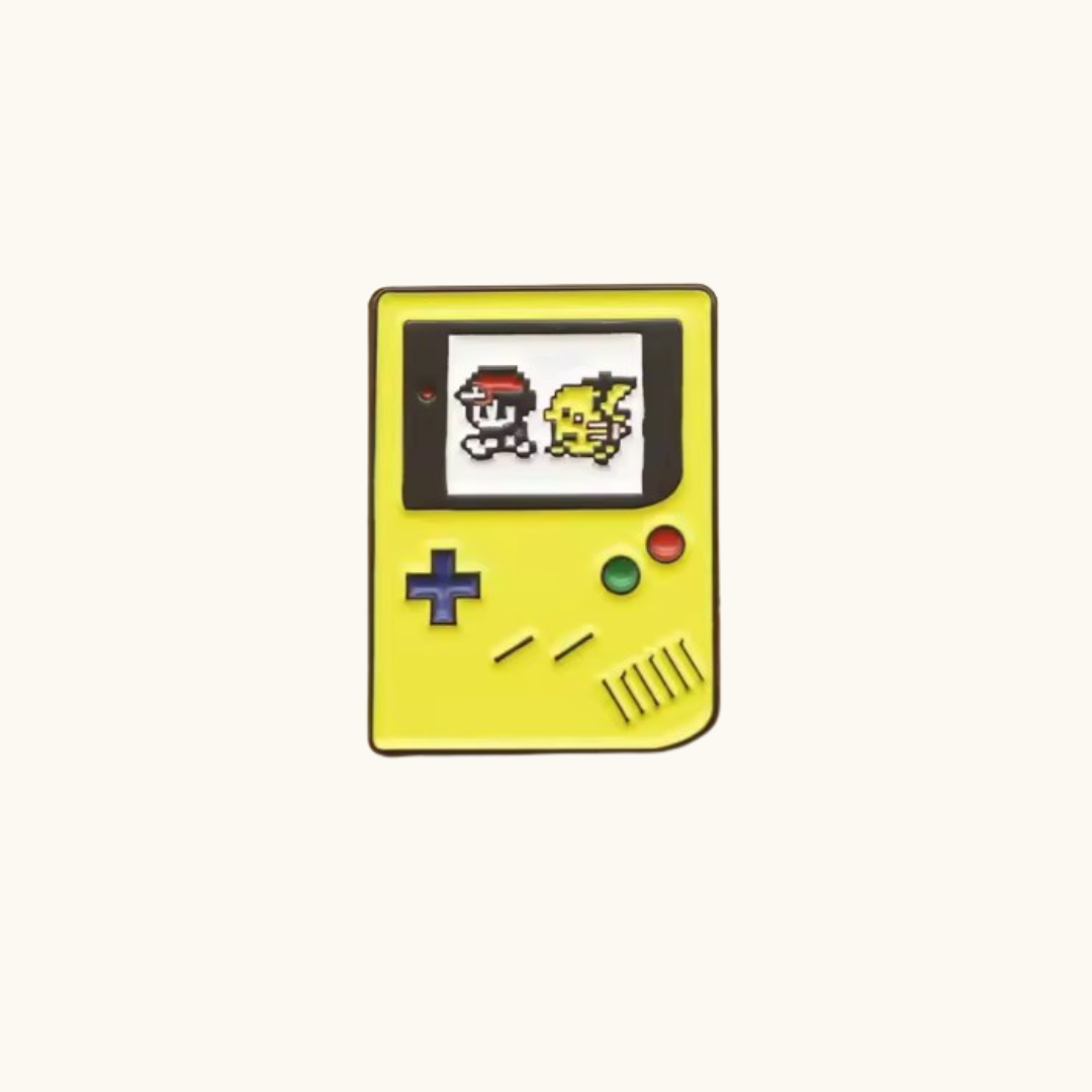 Portable Retro Console Brooche Pin - Brooche bright yellow game boy pin