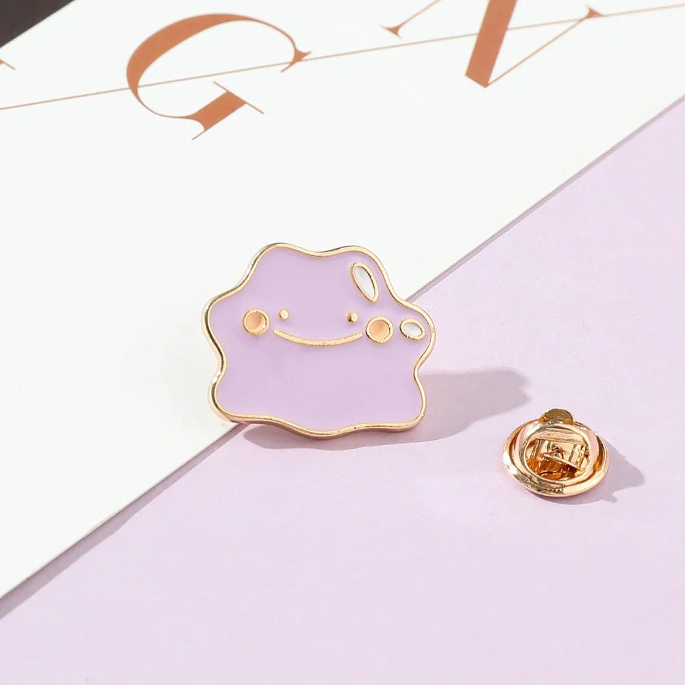Purple Smiling Cloud Brooch - Brooche