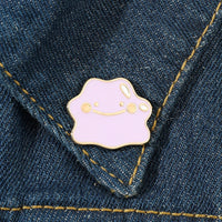 Purple Smiling Cloud Brooch - Brooche