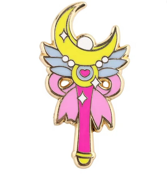 Sailor Moon Crescent Moon Wand Brooche Pin - Brooche