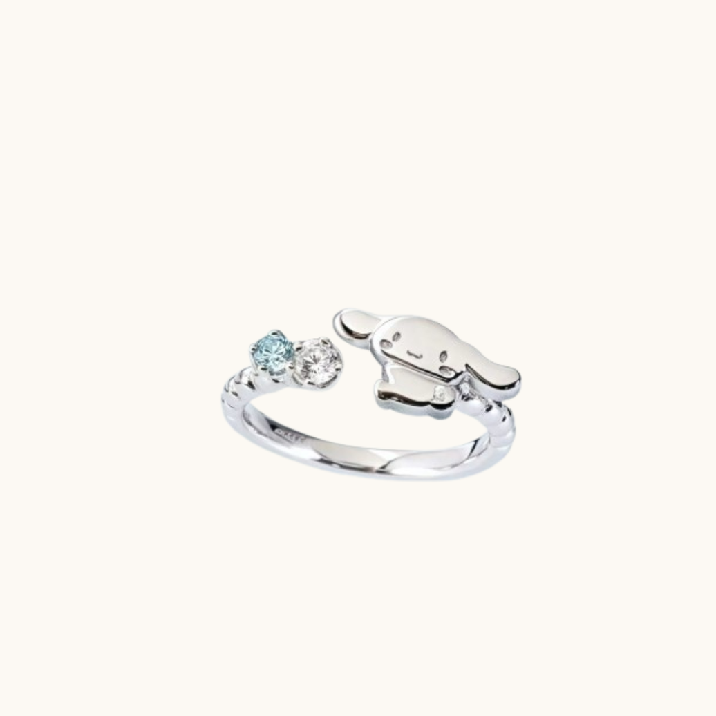 Sweet Cloud Puppy Cartoon Style 925 Silver Ring - Ring silver cinnamoroll ring light blue
