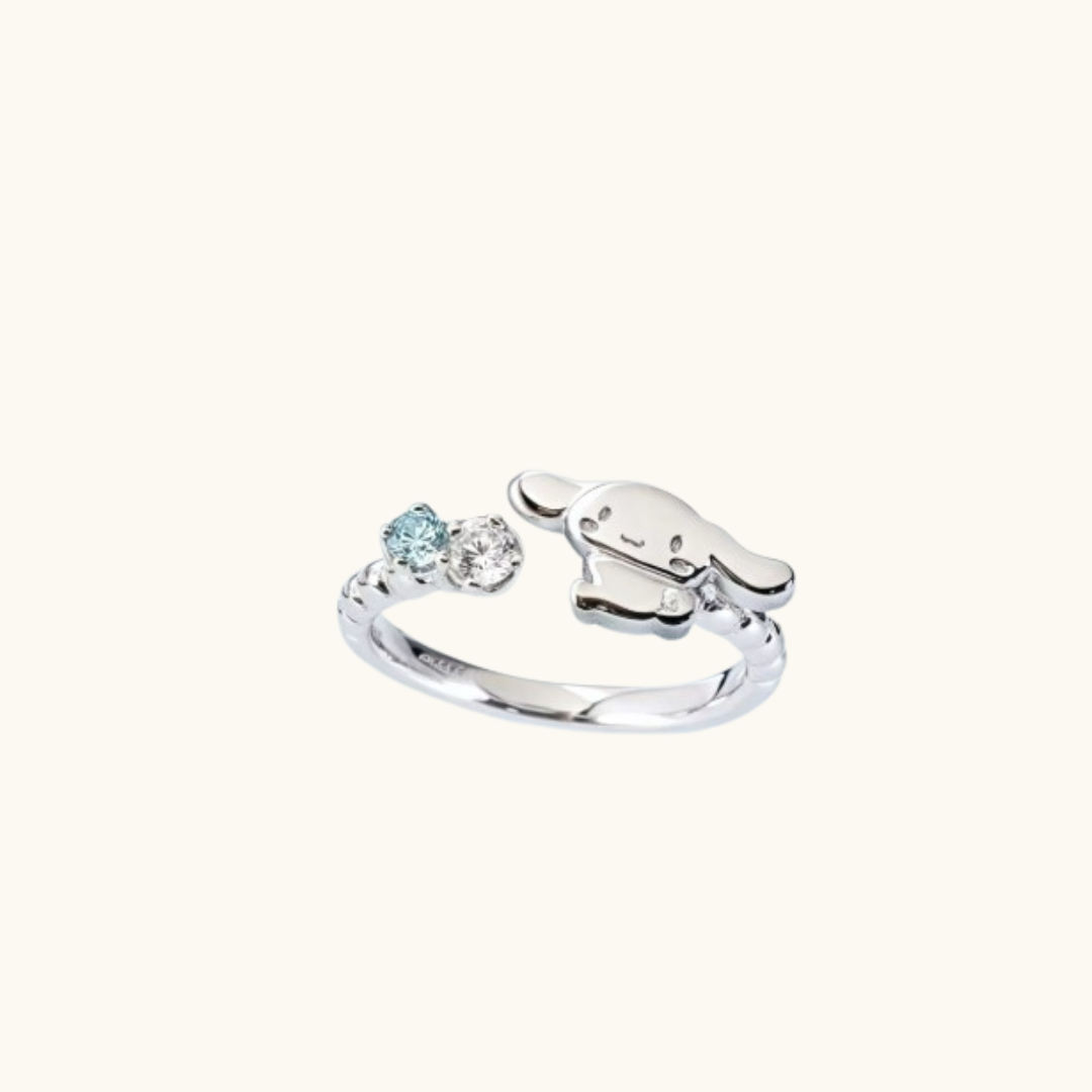 Sweet Cloud Puppy Cartoon Style 925 Silver Ring - Ring silver cinnamoroll ring light blue